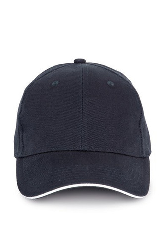 K-up KP198 - Organic cotton cap with contrast sandwich peak - 6 panels