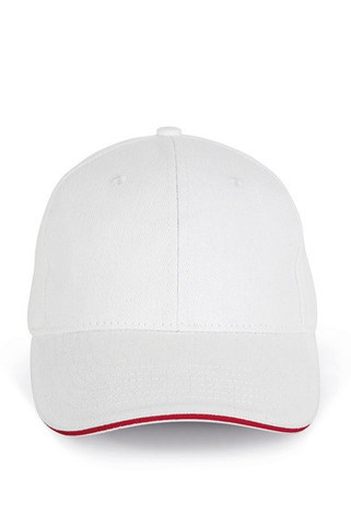 K-up KP198 - Organic cotton cap with contrast sandwich peak - 6 panels