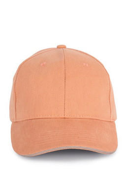 K-up KP198 - Organic cotton cap with contrast sandwich peak - 6 panels