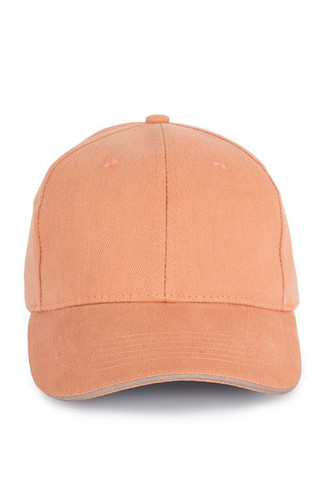 K-up KP198 - Organic cotton cap with contrast sandwich peak - 6 panels
