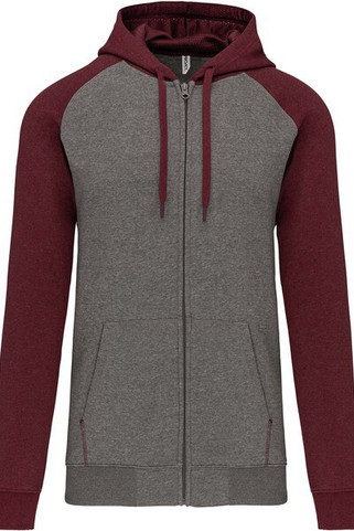 PROACT PA380 - Fleece met rits en tweekleurige capuchon unisex
