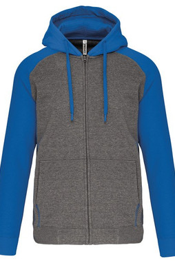 PROACT PA380 - Fleece met rits en tweekleurige capuchon unisex