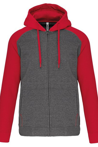 PROACT PA380 - Fleece met rits en tweekleurige capuchon unisex