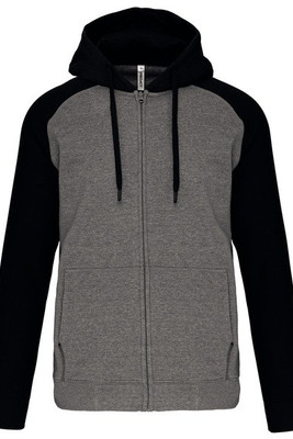 PROACT PA380 - Giacca in felpa unisex con zip e cappuccio bicolore