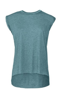 Bella+Canvas BE8804 - Camiseta feminina com mangas enroladas