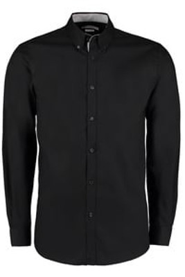 Kustom Kit KK190 - Contrast premium Oxford shirt (button down collar) long sleeve