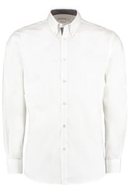 Kustom Kit KK190 - Contrast premium Oxford shirt (button down collar) long sleeve