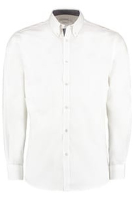 Kustom Kit KK190 - Contrast premium Oxford shirt (button down collar) long sleeve