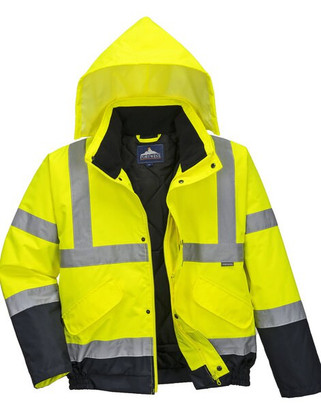 Portwest S463/S266 - High-Visibility Waterproof Bomber Jacket with Pockets