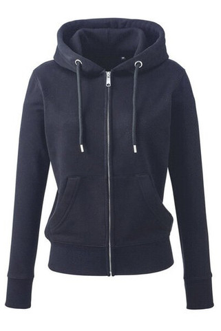 ANTHEM AM004 - Eco-Friendly Womens Full Zip Hoodie with Kangaroo Pockets
