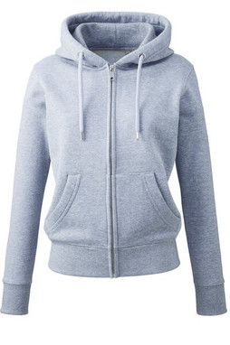 ANTHEM AM004 - Eco-Friendly Womens Full Zip Hoodie with Kangaroo Pockets