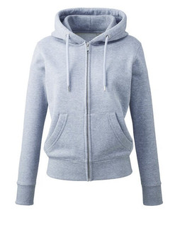 ANTHEM AM004 - Eco-Friendly Womens Full Zip Hoodie with Kangaroo Pockets