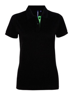 ASQUITH AND FOX AQ022 - Womens Contrast Collar Cotton Polo Shirt