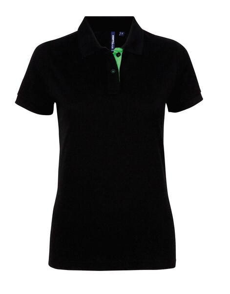 ASQUITH AND FOX AQ022 - Women's Contrast Collar Cotton Polo Shirt