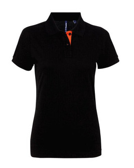 ASQUITH AND FOX AQ022 - Women's Contrast Collar Cotton Polo Shirt