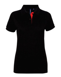 ASQUITH AND FOX AQ022 - Womens Contrast Collar Cotton Polo Shirt