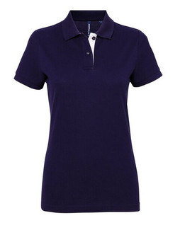 ASQUITH AND FOX AQ022 - Womens Contrast Collar Cotton Polo Shirt