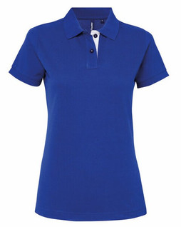 ASQUITH AND FOX AQ022 - Womens Contrast Collar Cotton Polo Shirt
