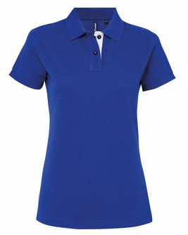 ASQUITH AND FOX AQ022 - Women's Contrast Collar Cotton Polo Shirt