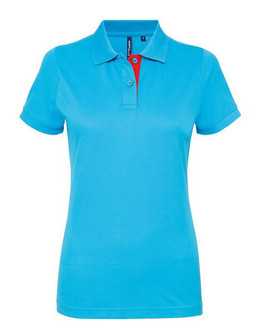 ASQUITH AND FOX AQ022 - Women's Contrast Collar Cotton Polo Shirt