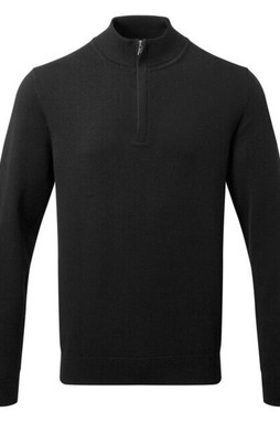 ASQUITH AND FOX AQ048 - Mens Premium Cotton Blend Quarter Zip Sweater