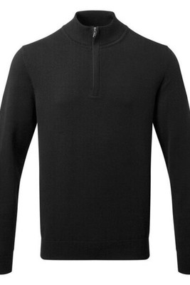 ASQUITH AND FOX AQ048 - Men's Premium Cotton Blend Quarter Zip Sweater