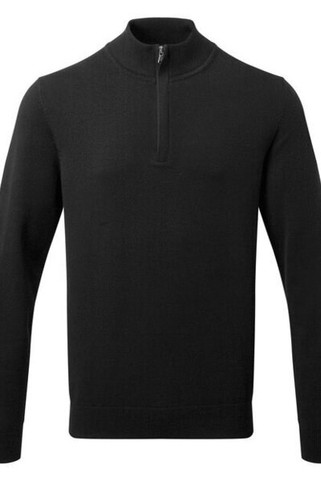 ASQUITH AND FOX AQ048 - Mens Premium Cotton Blend Quarter Zip Sweater