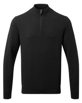ASQUITH AND FOX AQ048 - Men's Premium Cotton Blend Quarter Zip Sweater