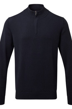 ASQUITH AND FOX AQ048 - Mens Premium Cotton Blend Quarter Zip Sweater