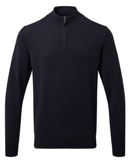 ASQUITH AND FOX AQ048 - Mens Premium Cotton Blend Quarter Zip Sweater