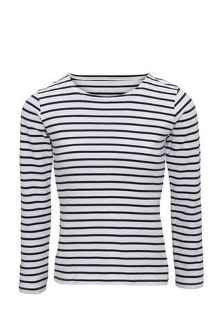 ASQUITH AND FOX AQ071 - LADIES MARINIERE COASTAL LONG SLEEVE TEE
