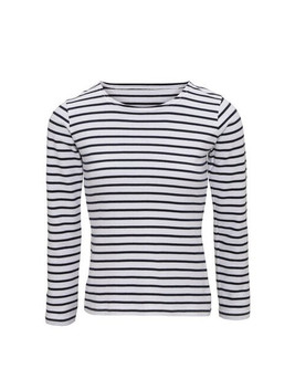 ASQUITH AND FOX AQ071 - LADIES MARINIERE COASTAL LONG SLEEVE TEE