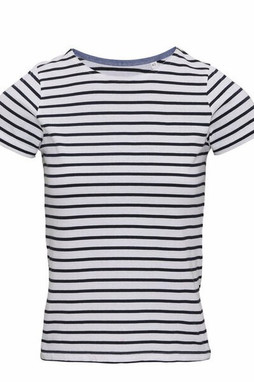ASQUITH AND FOX AQ073 - Womens Coastal Striped Short Sleeve Cotton Tee