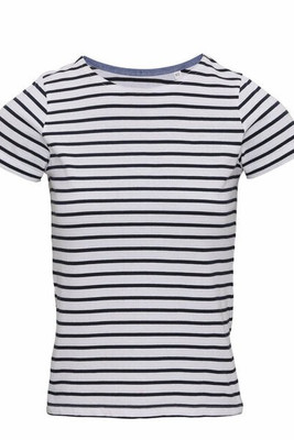 ASQUITH AND FOX AQ073 - Women's Coastal Striped Short Sleeve Cotton Tee