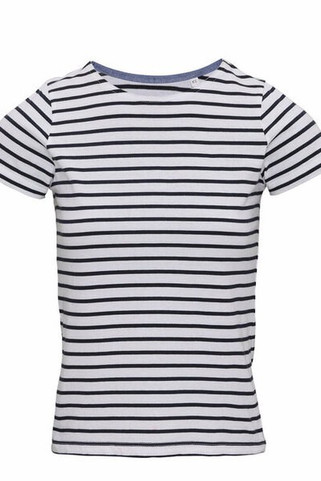 ASQUITH AND FOX AQ073 - Womens Coastal Striped Short Sleeve Cotton Tee