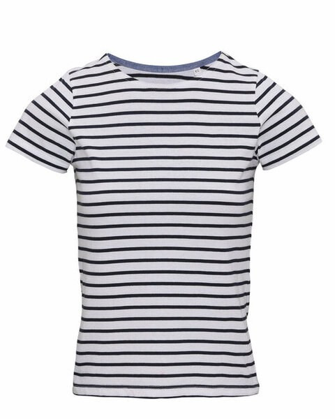 ASQUITH AND FOX AQ073 - Women's Coastal Striped Short Sleeve Cotton Tee