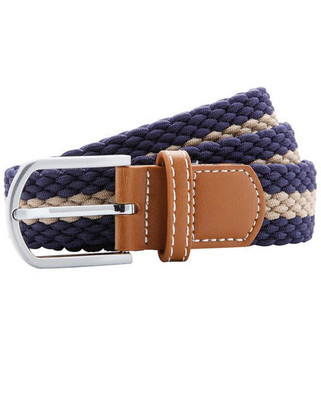 ASQUITH AND FOX AQ901 - Two-Tone Stretch Braided Belt with Chrome Buckle