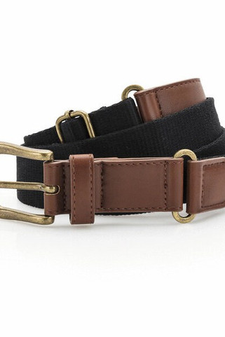 ASQUITH AND FOX AQ902 - Adjustable Faux Leather and Canvas Belt with Buckle