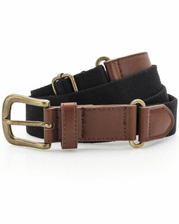 ASQUITH AND FOX AQ902 - Adjustable Faux Leather and Canvas Belt with Buckle