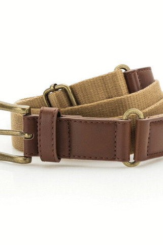 ASQUITH AND FOX AQ902 - Adjustable Faux Leather and Canvas Belt with Buckle