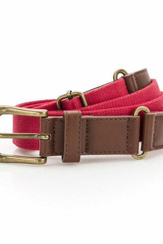 ASQUITH AND FOX AQ902 - Adjustable Faux Leather and Canvas Belt with Buckle