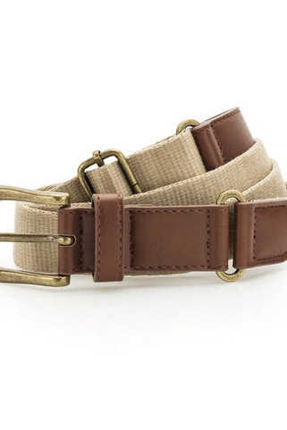 ASQUITH AND FOX AQ902 - Adjustable Faux Leather and Canvas Belt with Buckle