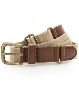 ASQUITH AND FOX AQ902 - Adjustable Faux Leather and Canvas Belt with Buckle