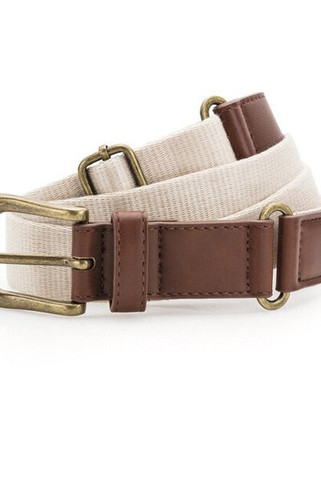 ASQUITH AND FOX AQ902 - Adjustable Faux Leather and Canvas Belt with Buckle