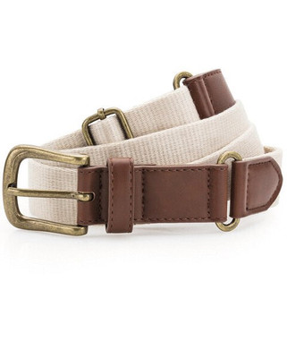 ASQUITH AND FOX AQ902 - Adjustable Faux Leather and Canvas Belt with Buckle