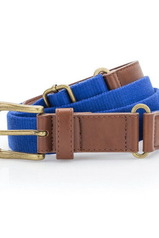 ASQUITH AND FOX AQ902 - Adjustable Faux Leather and Canvas Belt with Buckle