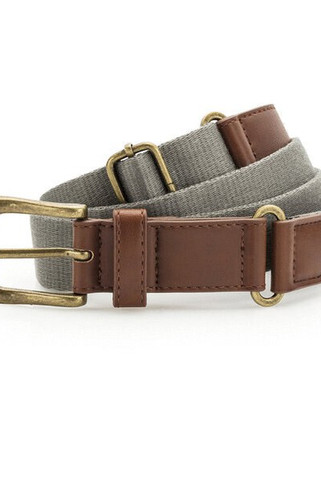 ASQUITH AND FOX AQ902 - Adjustable Faux Leather and Canvas Belt with Buckle