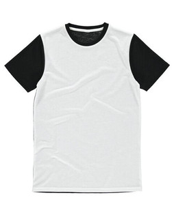 Vanilla VAN103 - Mens Dual Fabric White Panel T-Shirt