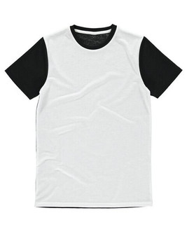 Vanilla VAN103 - Men's Dual Fabric White Panel T-Shirt