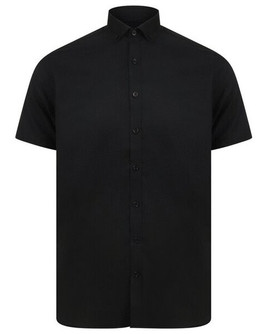 HENBURY H517S - MENS SHORT SLEEVE MODERN OXFORD SHIRT - SLIM FIT
